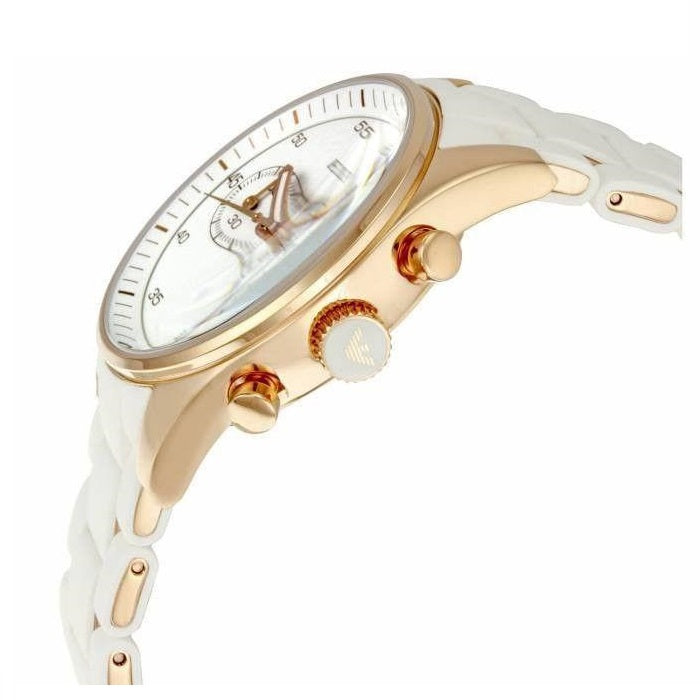 emporio armani ar5920 ladies white tazio watch