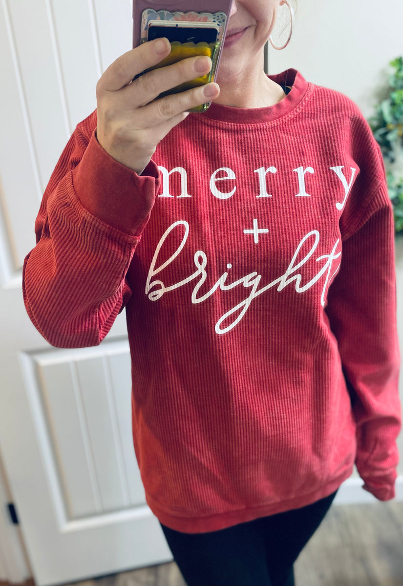 Corded Merry & Bright Pullover Sweet Summit Boutique