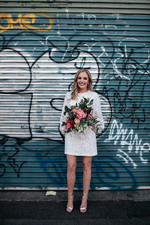 Bride holding Wedding Flowers