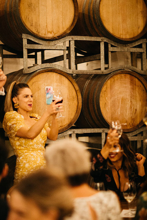 Lady toasting at wedding