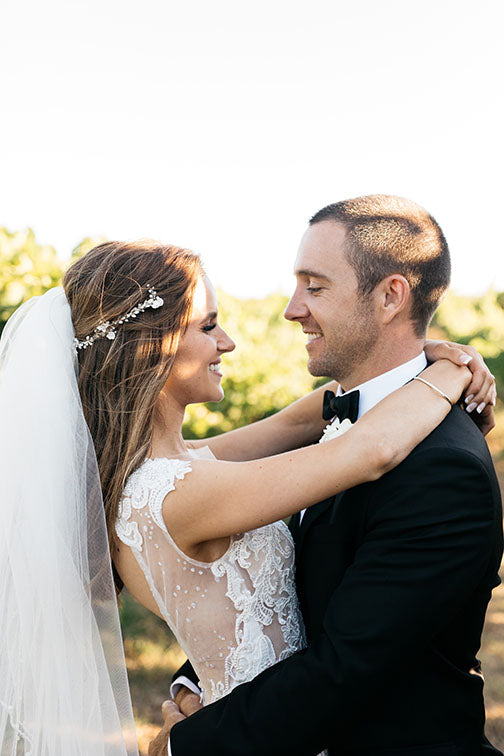 Bride and groom at wedding