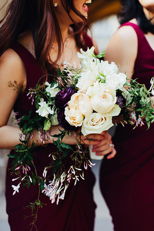 Bridesmaid with Wedding Flowers at Wedding