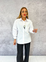 Pocket Front Basic Shirt In White