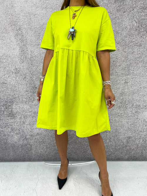 T-Shirt Mini Dress In Lime