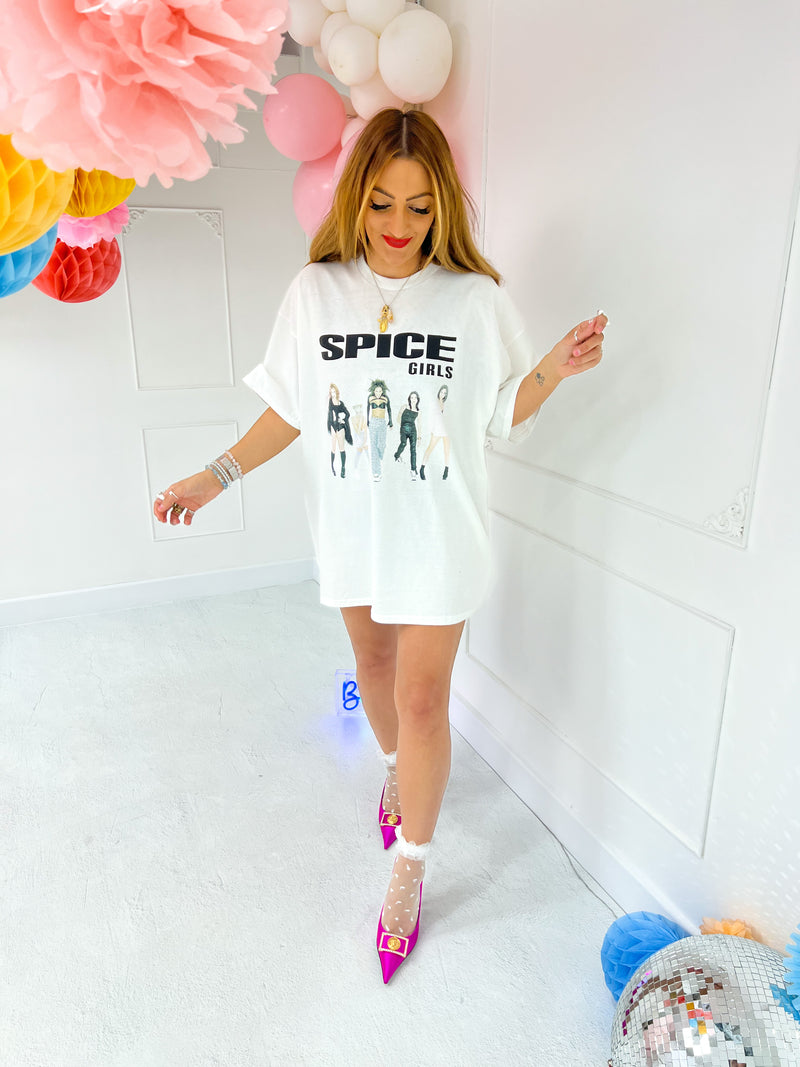 Spice Girls 'Photo Poses' T-Shirt In White