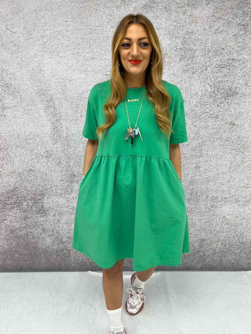 T-Shirt Mini Dress In Bright Green