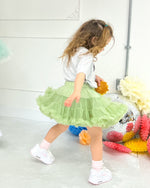 Kids Mini Tutu Skirt In Dusty Green