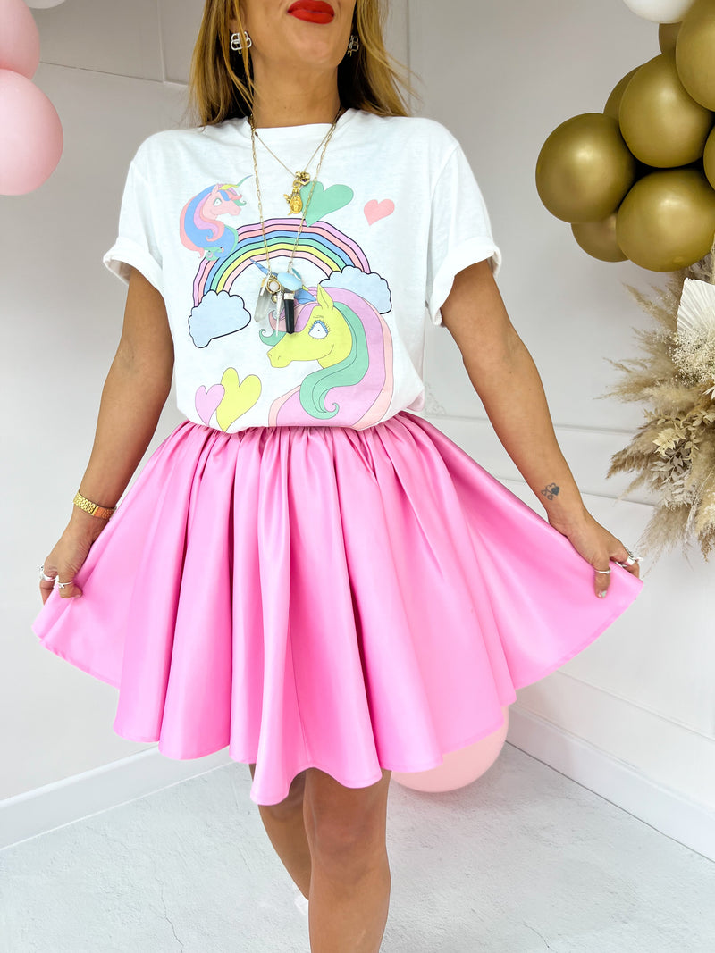 'Fortuna' Super Full Skirt In Pink Candy