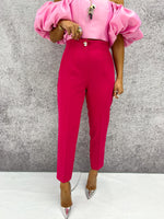 Diamante Unicorn Tailored Trousers In Raspberry