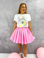 'Fortuna' Super Full Skirt In Pink Candy