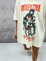 Motley Crue World Tour 1983 Tee In Cream