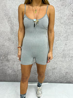 Cami Strap Short Unitard In Grey