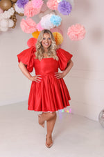 'Wonderland' Reversible Corset Mini Dress In Pink/Red