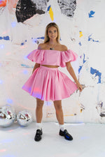 'Fortuna' Super Full Skirt In Pink Candy