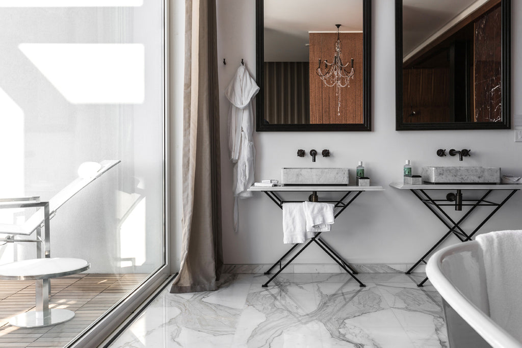 bianco statuario floor bathroom two vanity tops bianco carrara in luxury toilet in Malta