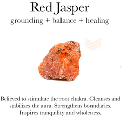 Gemstone properties of red jasper.