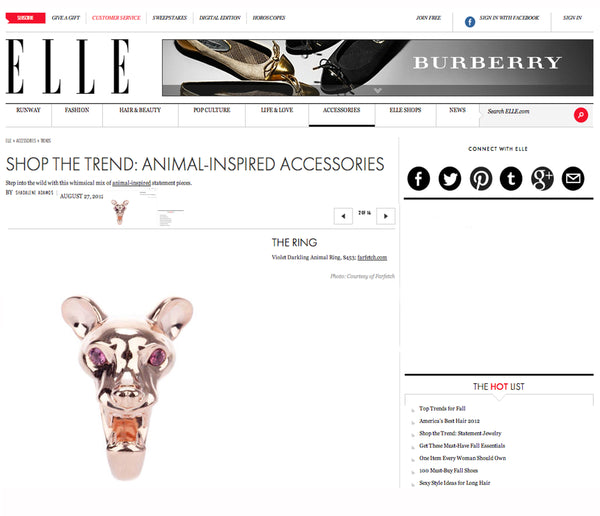 Elle features Violet Darkling's Fossa Ring