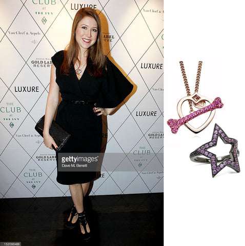 Hayley Westenra wears Violet Darkling's Star Ring and Heart & Bone Necklace