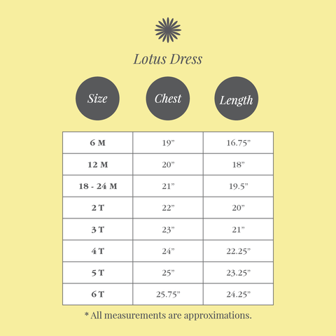 Size Chart - Lotus Dress
