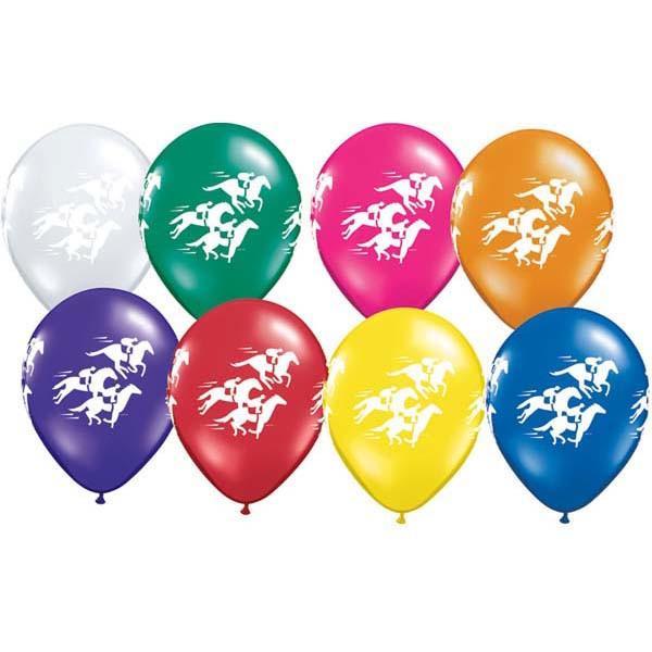 Race Horses Printed Latex Balloon 2 for $1.50 28cm Melbourne Cup Spring Racing 