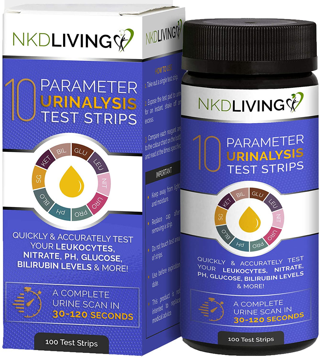 10 Parameter Urinalysis Test Kits 100 Test Strips The Health Store 7333