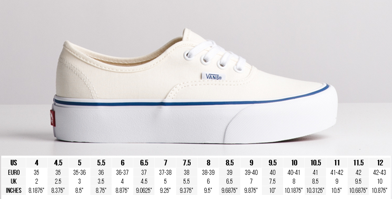 womens footwear size chart