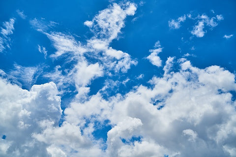 blue sky and bright clouds