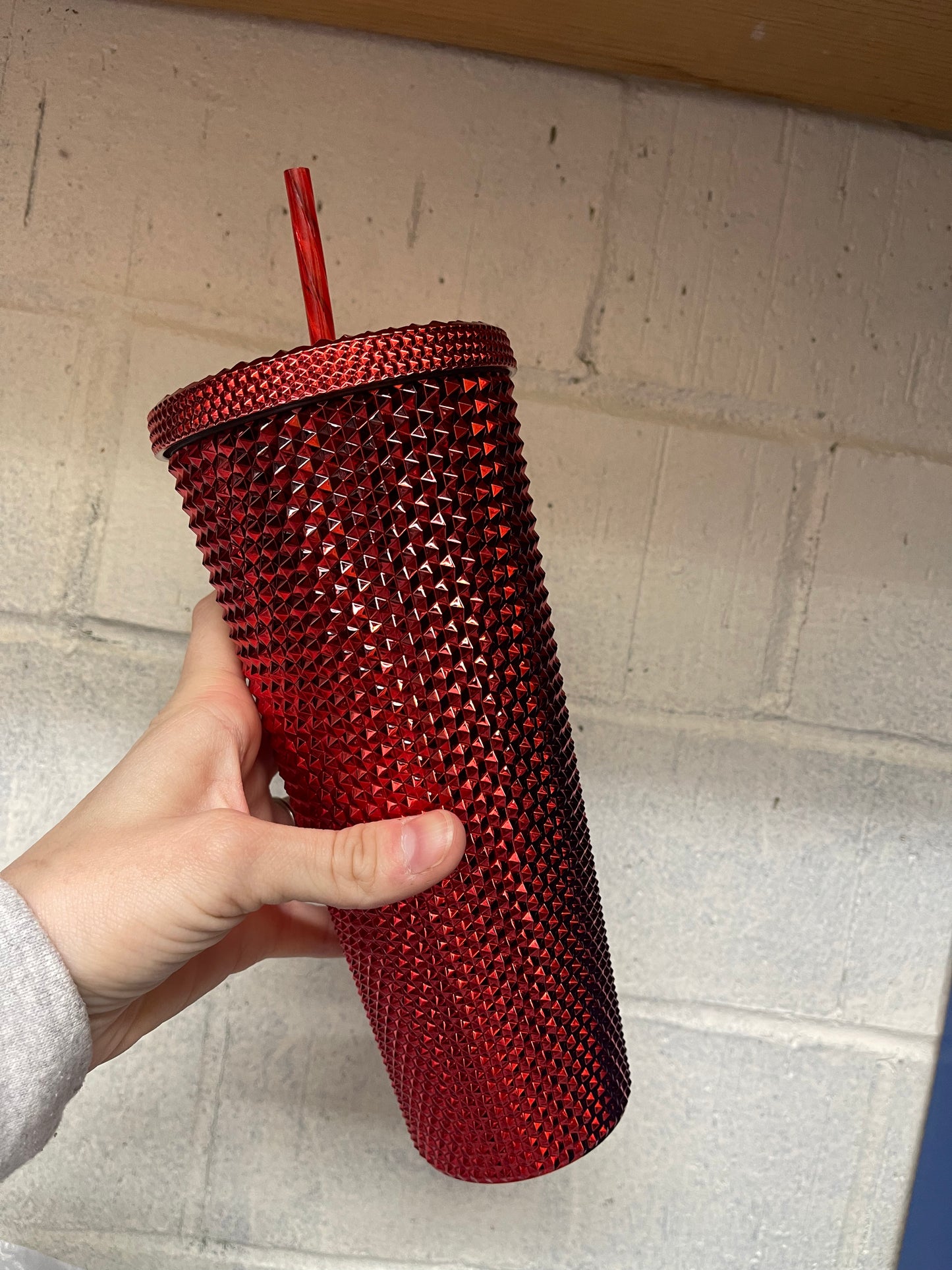Metallic Red Studded Tumbler