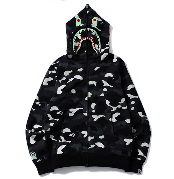 A BATHING APE CITY CAMO SHARK FULL ZIP HOODIE – BAPECLUB