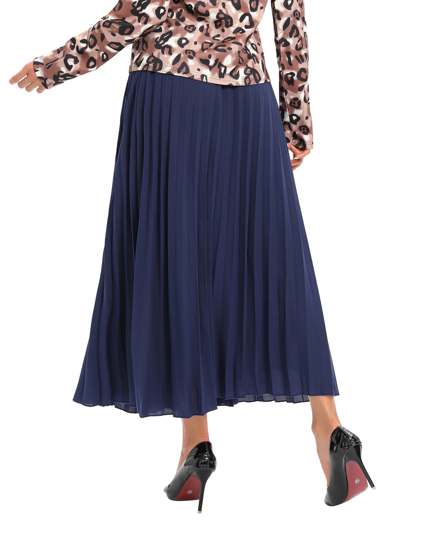 Pleated Chiffon Lined Skirt - alamaud