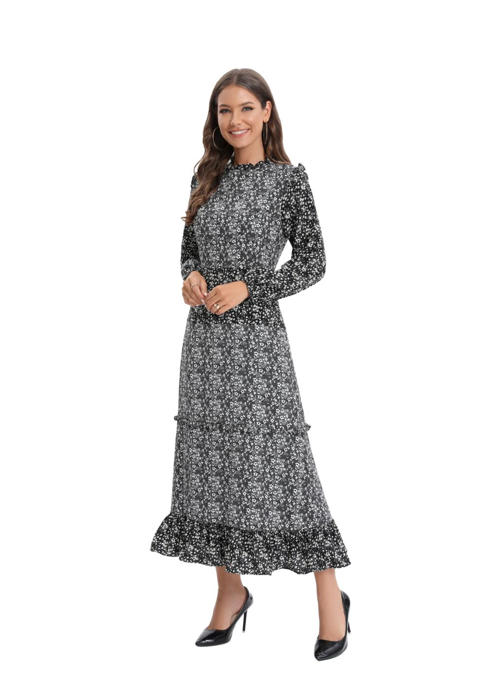 Long Sleeve Mixed Print Dress - seilerlanguageservices