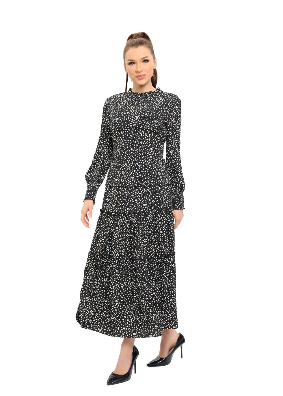 Long Sleeve Monochrome Midi Two-Piece Set - seilerlanguageservices