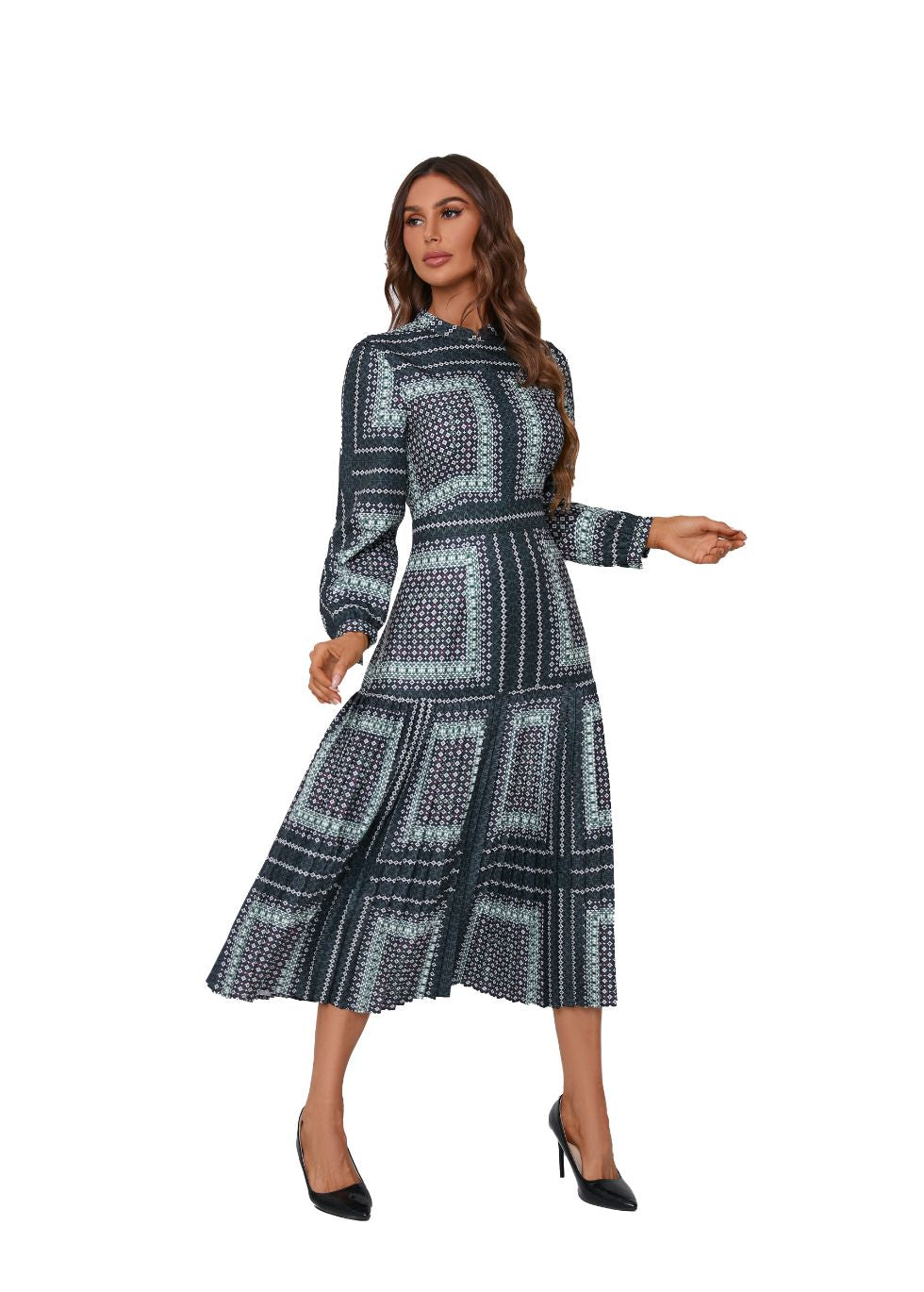 Vibrant Micro Pleated Midi Dress - seilerlanguageservices