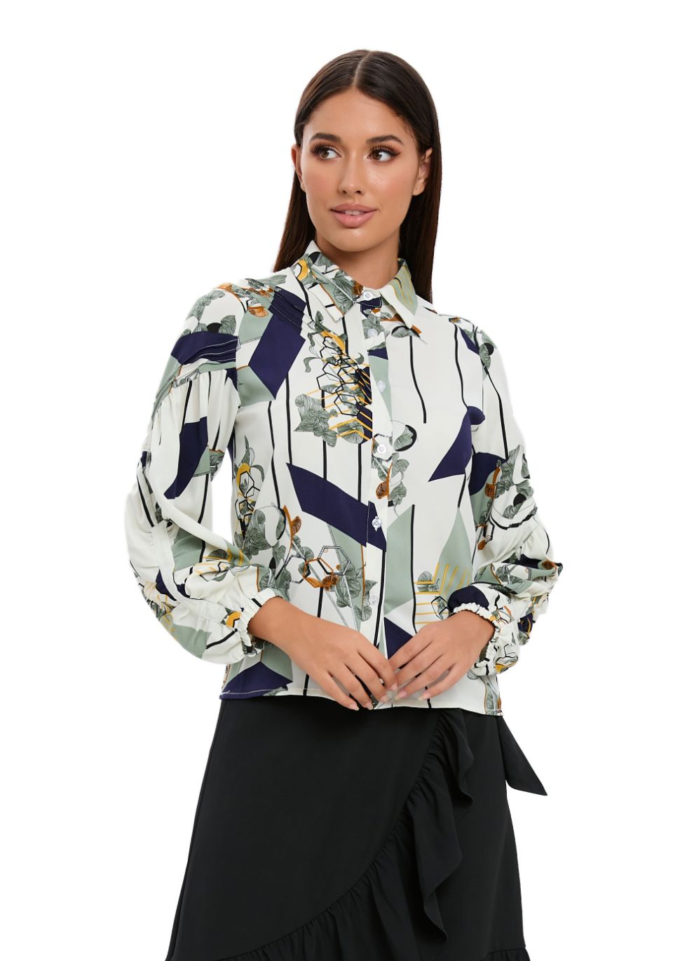 Button Down Collared Print Shirt - seilerlanguageservices