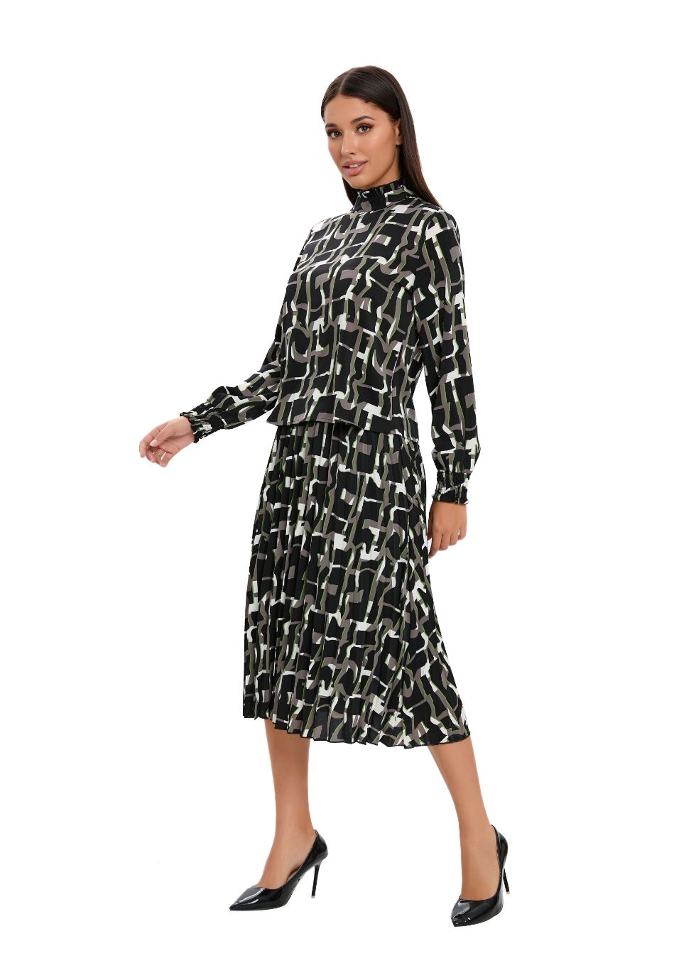 Chroma Print Two Piece Midi Dress Set - seilerlanguageservices