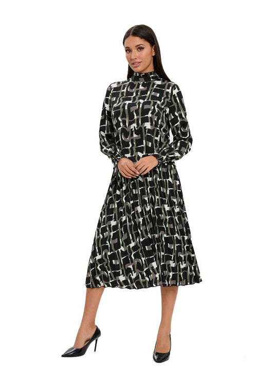 Chroma Print Two Piece Midi Dress Set - alamaud