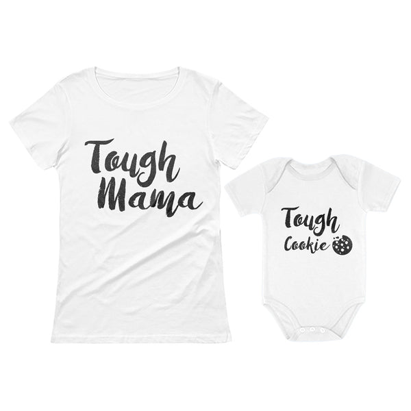 Mother and Son Daughter Matching Outfits Tough Mama Cookie Mommy & Me Shirts 