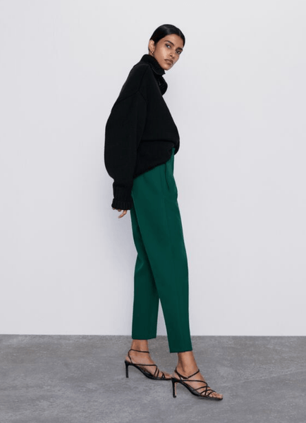 HIGH-RISE FLARED TROUSERS - Oyster White