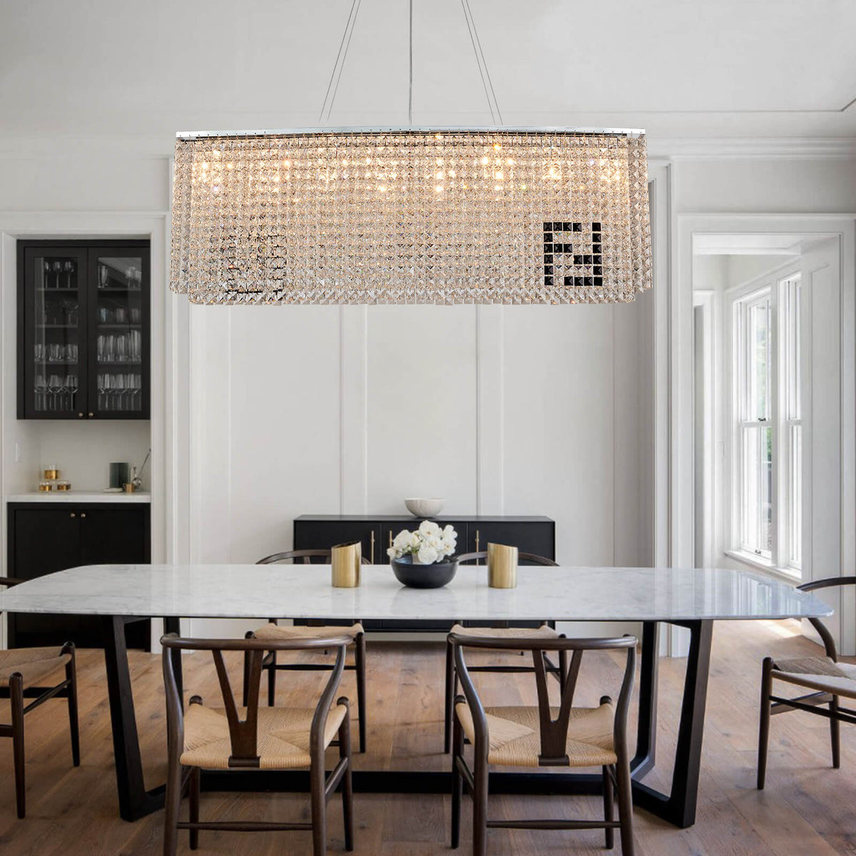 white company chandelier