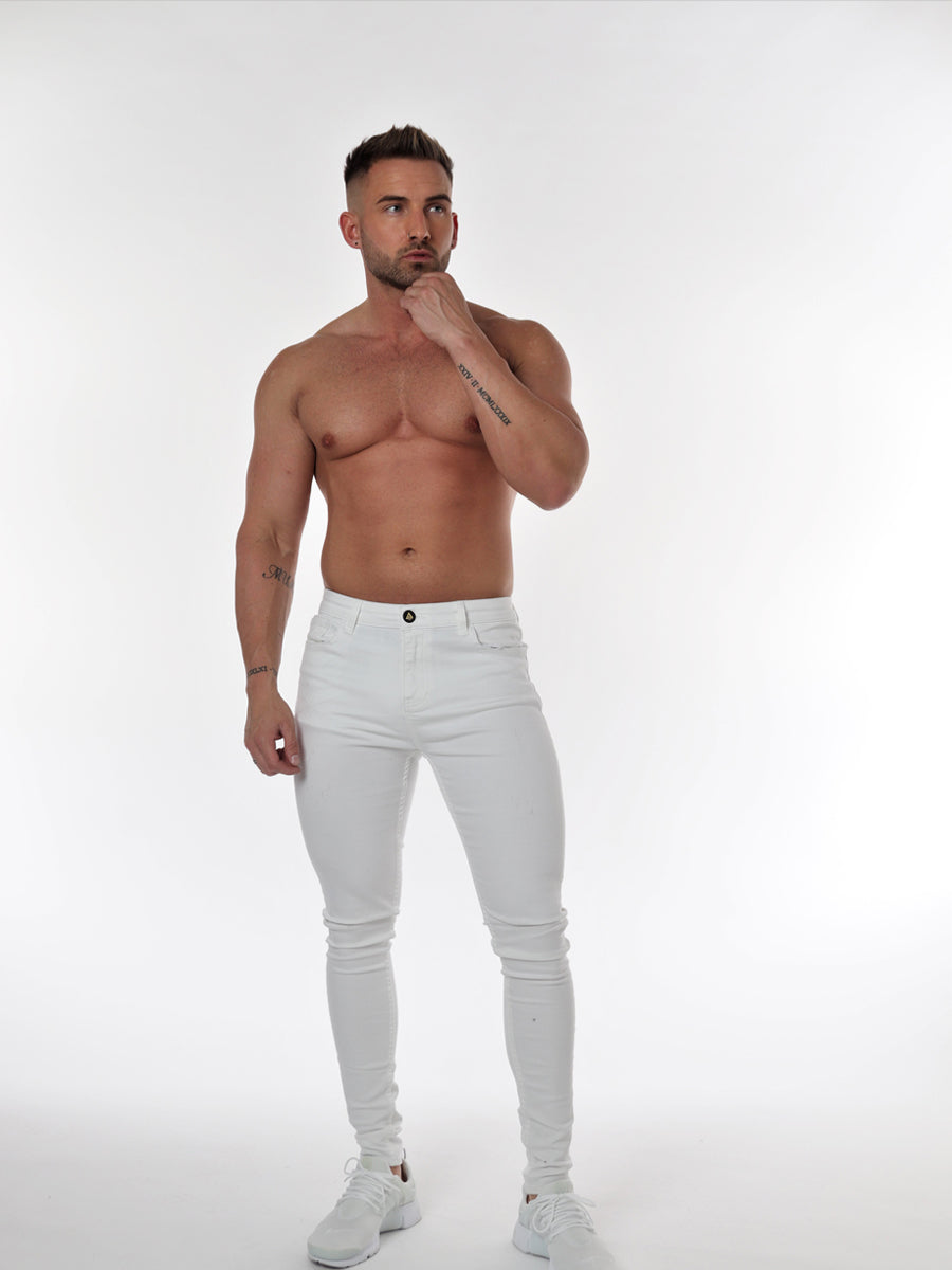 slim white jeans