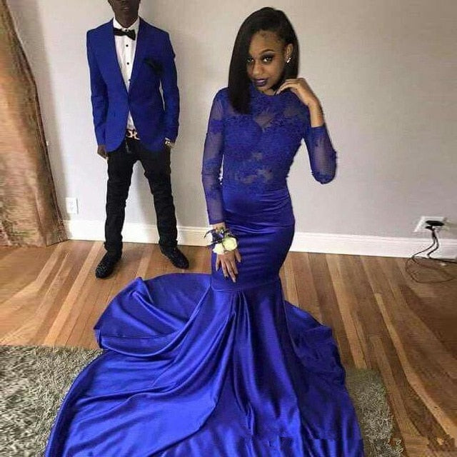 royal blue and black formal dresses