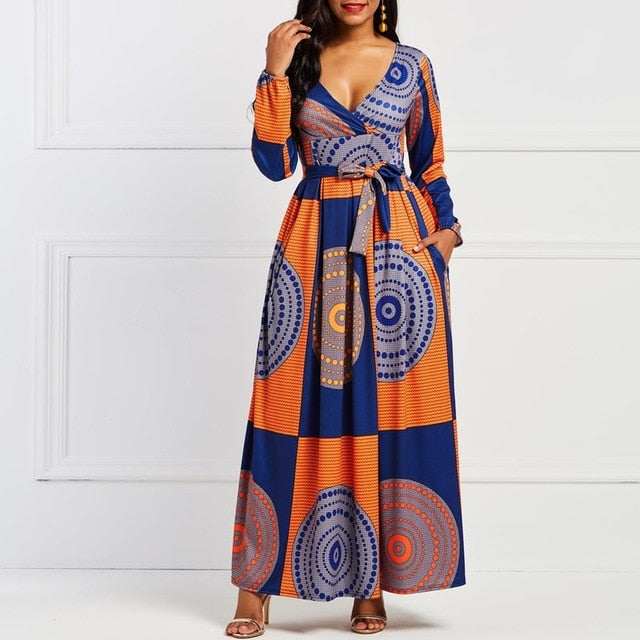 orange dinner dress