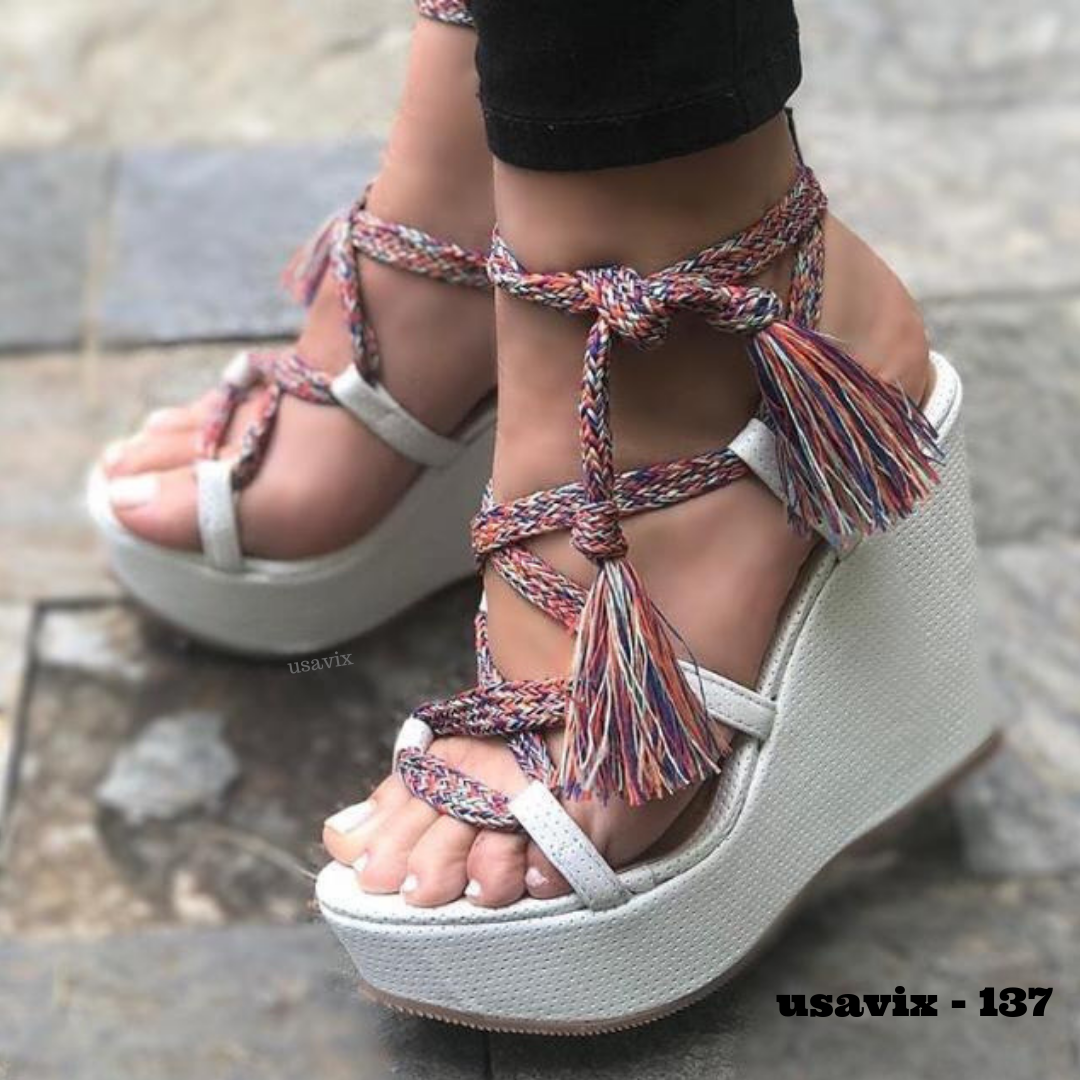 sandalias de amarrar na perna 2019