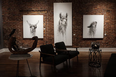llama art show gallery exhibit by Nashville artist Kristin Llamas at studio 208