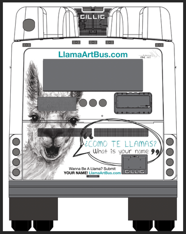 llama art bus
