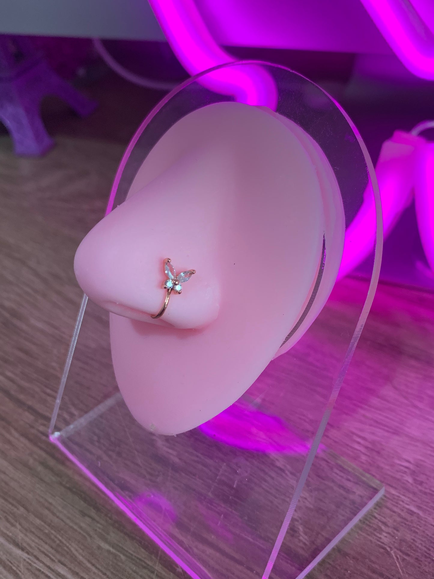 Butterfly faux nose ring