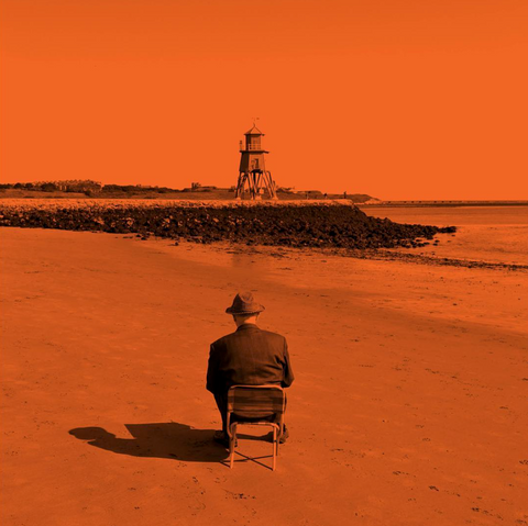 Paul Leith sketching on the beach South Shields