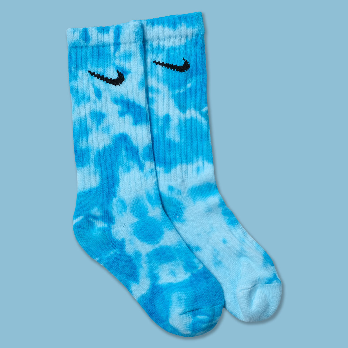 blue tie dye nike socks