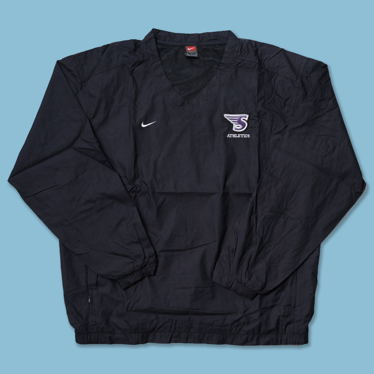 tuberculosis Estúpido la seguridad Vintage Nike V-Neck Athletics Windbreaker Large | Double Double Vintage