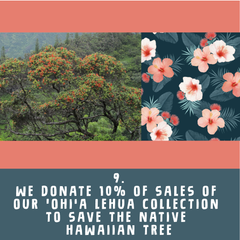 the Ohia Lehua tree and Hakuna Wears pattern with the flower